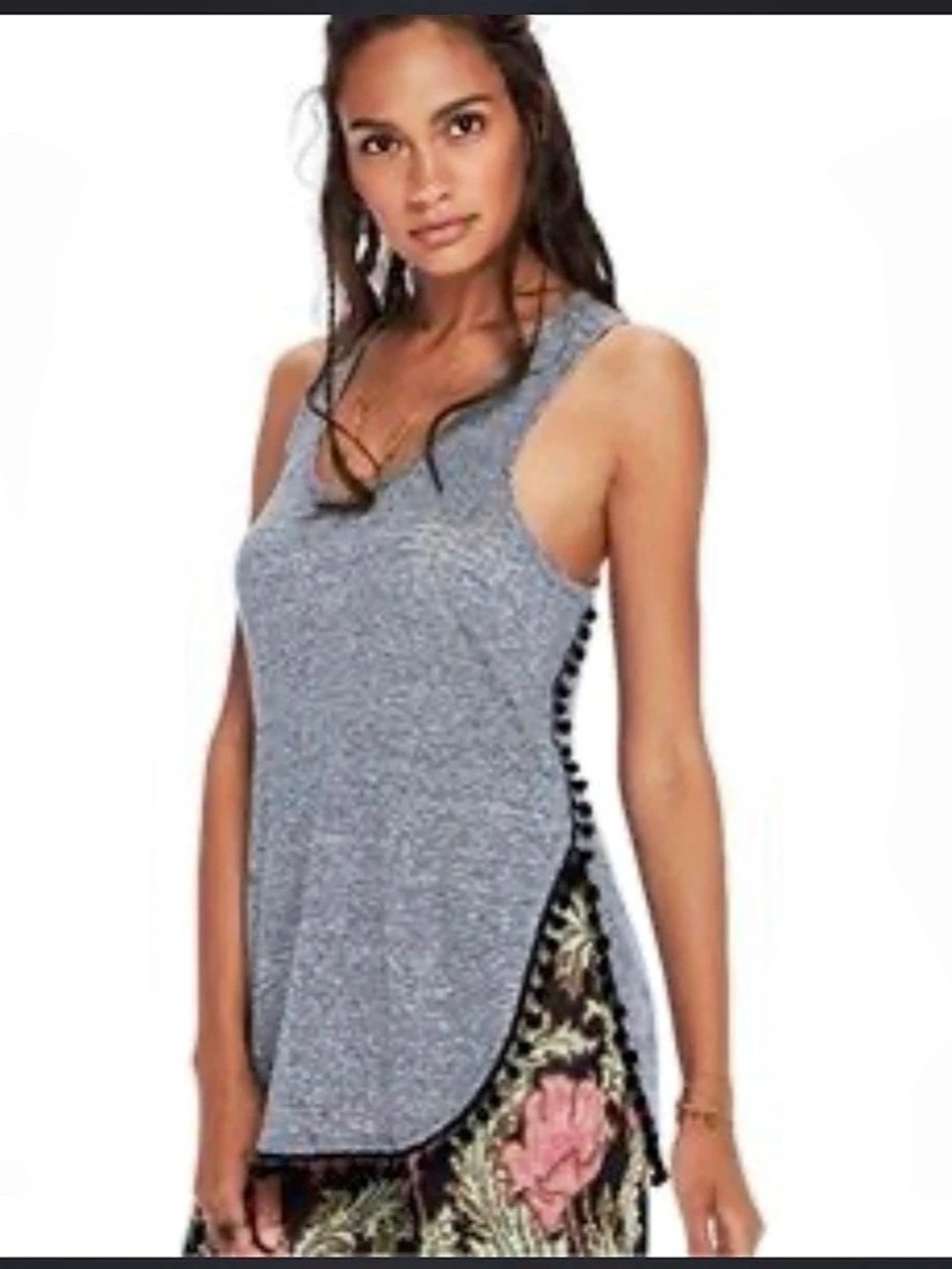 Scotch & Soda Blue/White Pom-Pom Trim Tank Size XS-S Like New